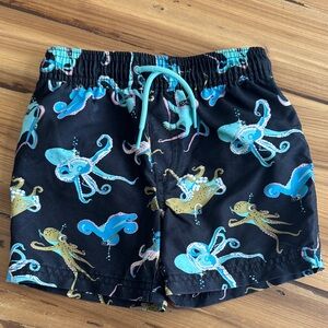 Carter's Black and Blue Octopus Print Swim Shorts